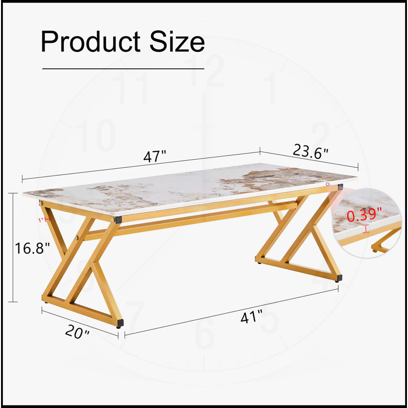 Table basse, Doré