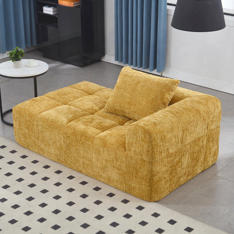Canapé en chenille, Jaune