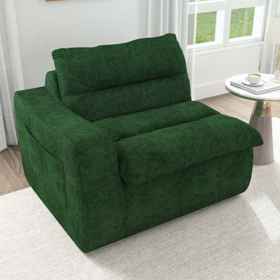 Chaise longue de plancher avec accoudoir gauche