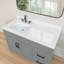 Plateau de meuble-lavabo en pierre reconstituée de 48 po x 22 po avec dosseret de 4 po, lavabo pré-installé, 1,38 po d'épaisseur, 3 trous de robinet pré-percés, lavabo décalé à gauche, installation encastrée