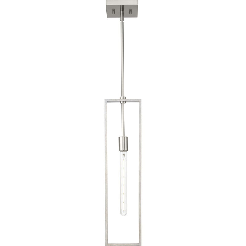 Luminaire suspendu 1 lumière Boundary, Nickel brossé