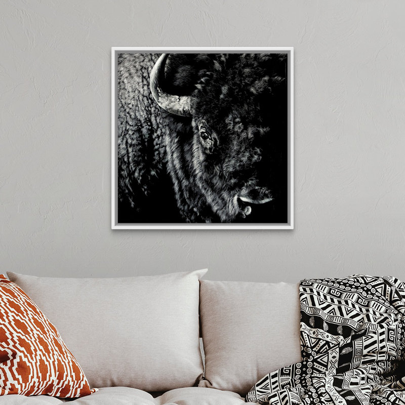 Reproduction d’art « endurant III scratchboard » par Julie Chapman, H 18 po x l 18 po x 1,75 po, Cadre blanc