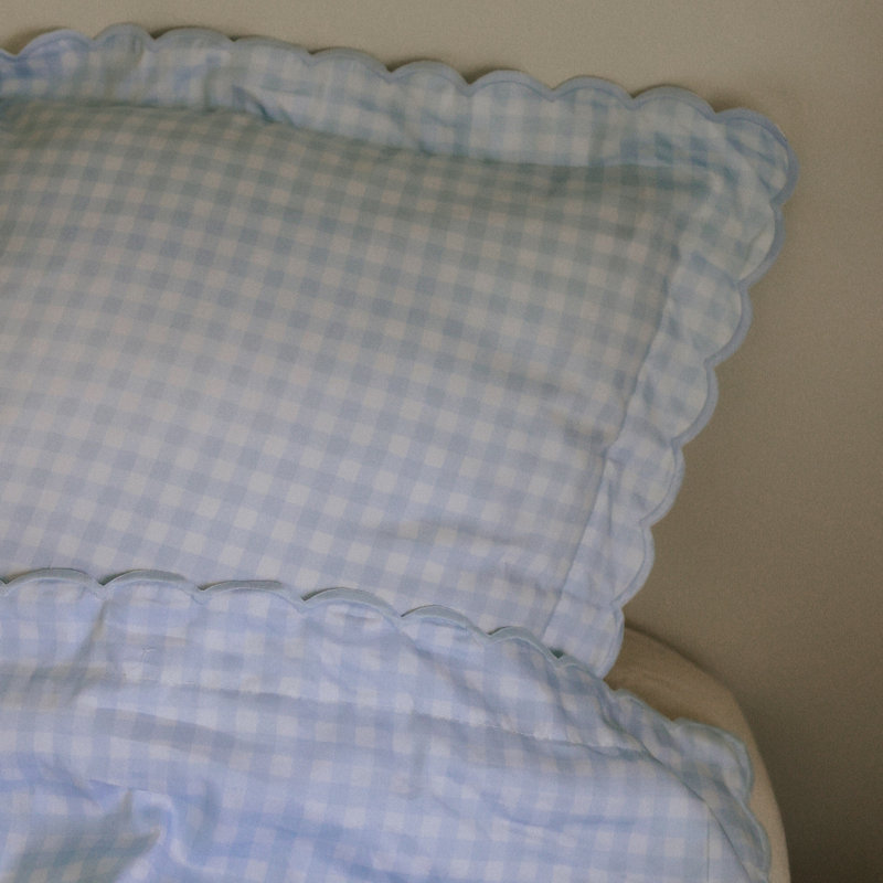 Ensemble de lit simple pique-nique vichy bleu, Blue