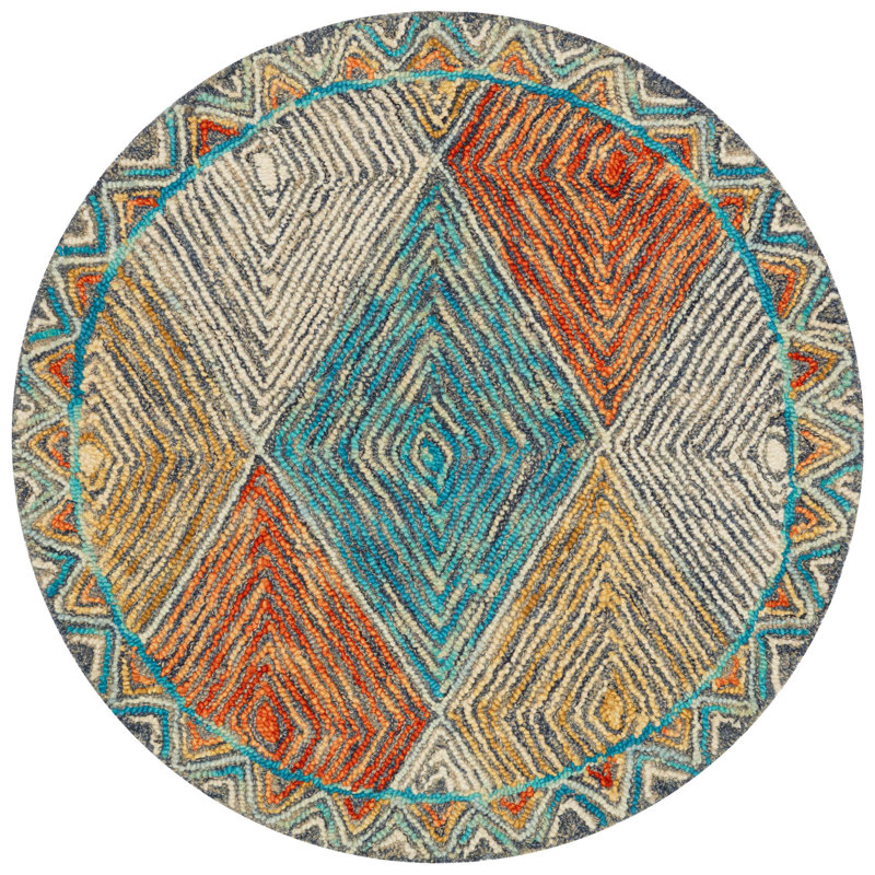 Morecambe Hand Hooked Wool Indoor Rug, Round 3'