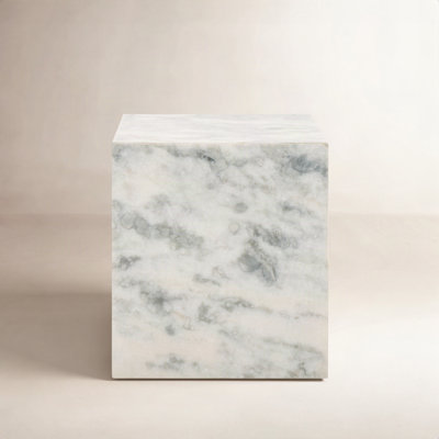 Yantarni Marble Plinth Accent Table