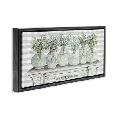 Country Herb Jars on Gingham