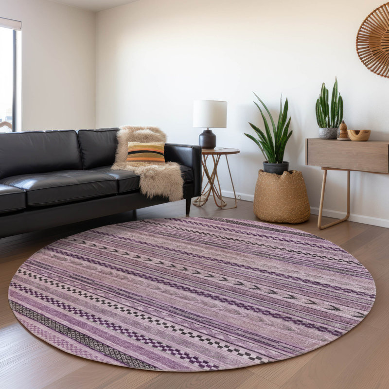 Tapis prune intérieur / extérieur lavable à la machine Claudian ACN1625, Rond 8 pi