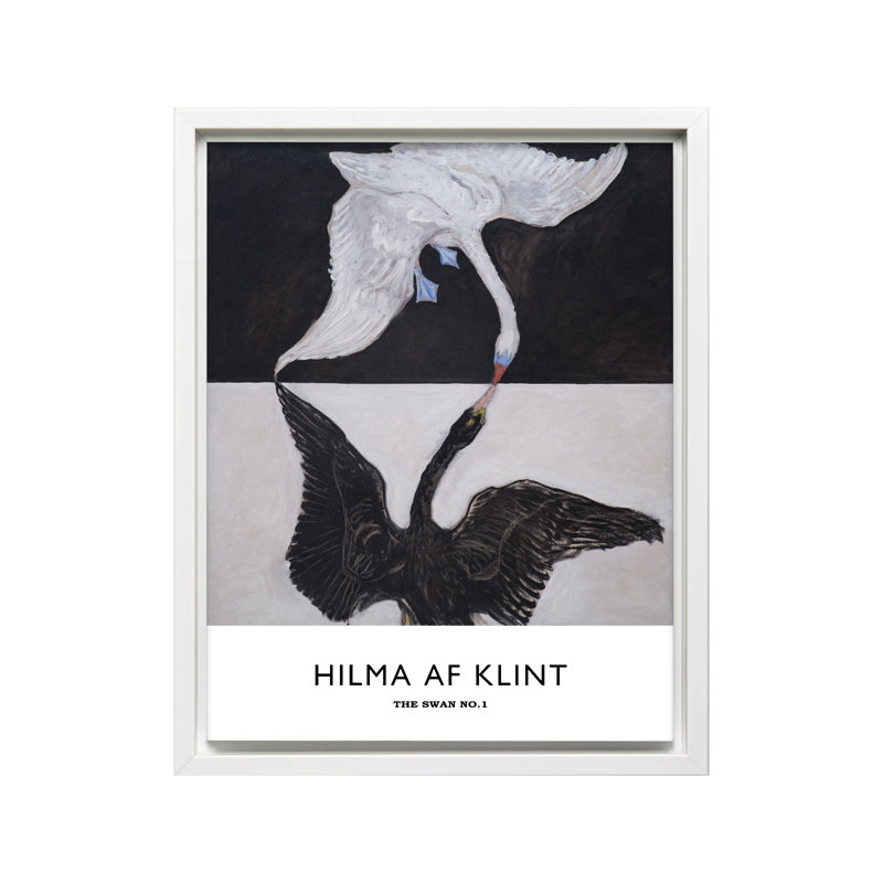 Hilma Af Klimt - The Swan No1, 24"H x 32"W, Canvas, White Framed