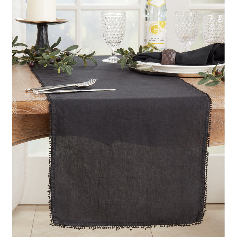 Trezza Easter Table Runnner, Black