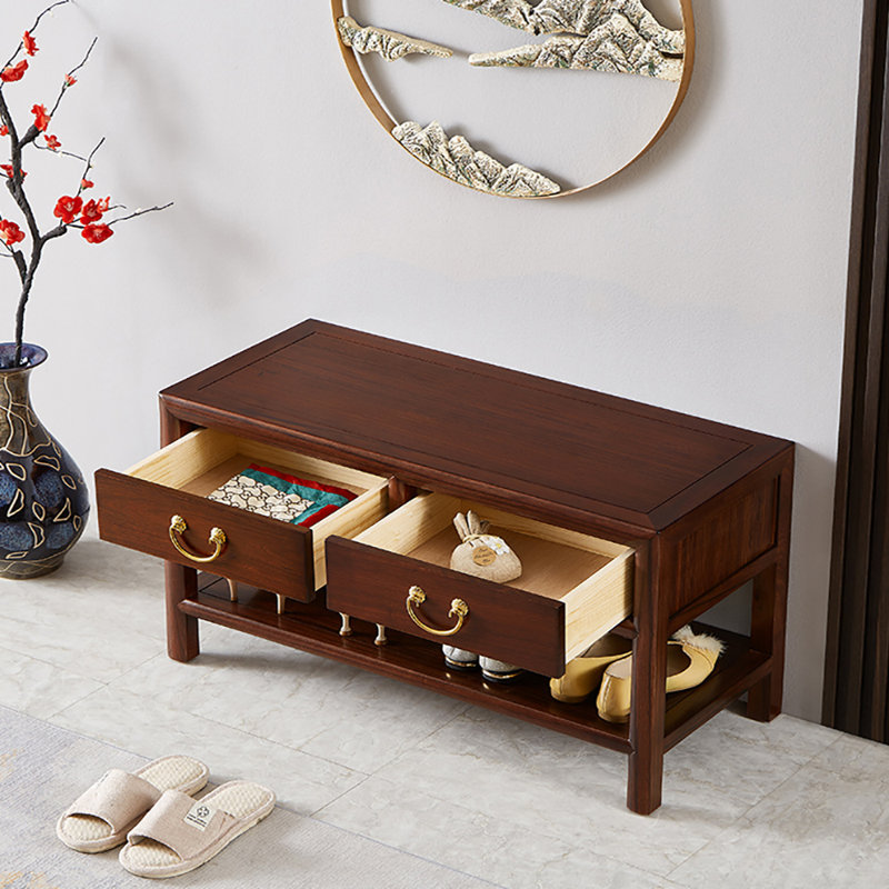 39.4in Retro style Shoe Storage Bench