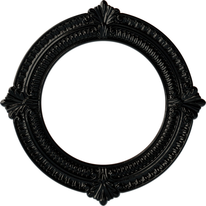 Endurathane Benson Ceiling Medallion, 13 1/8"OD x 8"ID x 5/8"P (Fits Canopies up to 8"), Hand-Painted Black Pearl Finish