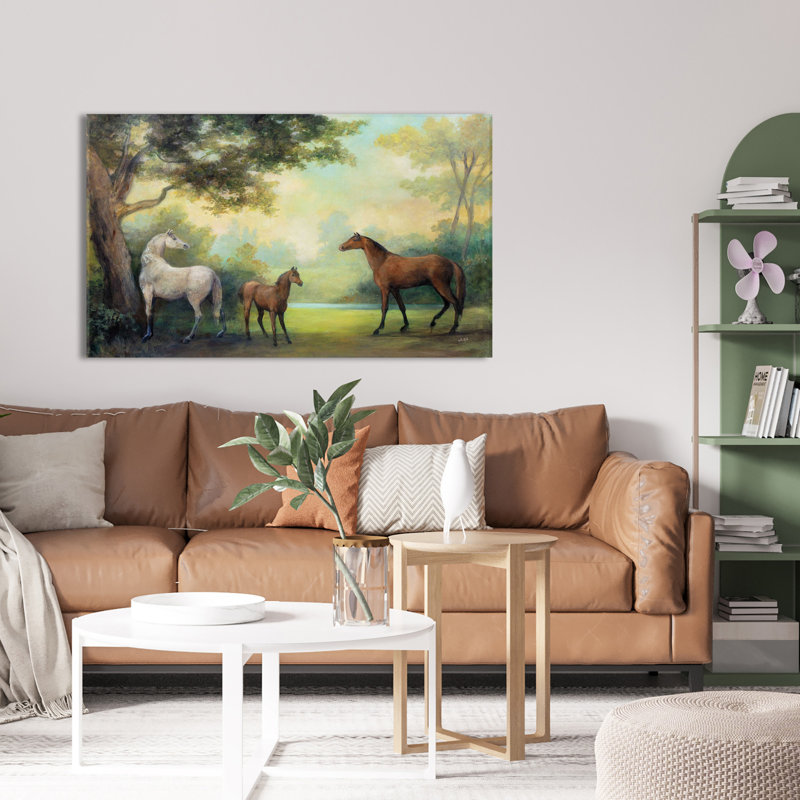«Near the pasture» - Peinture, L 30 po x H 18 po, Toile tendue