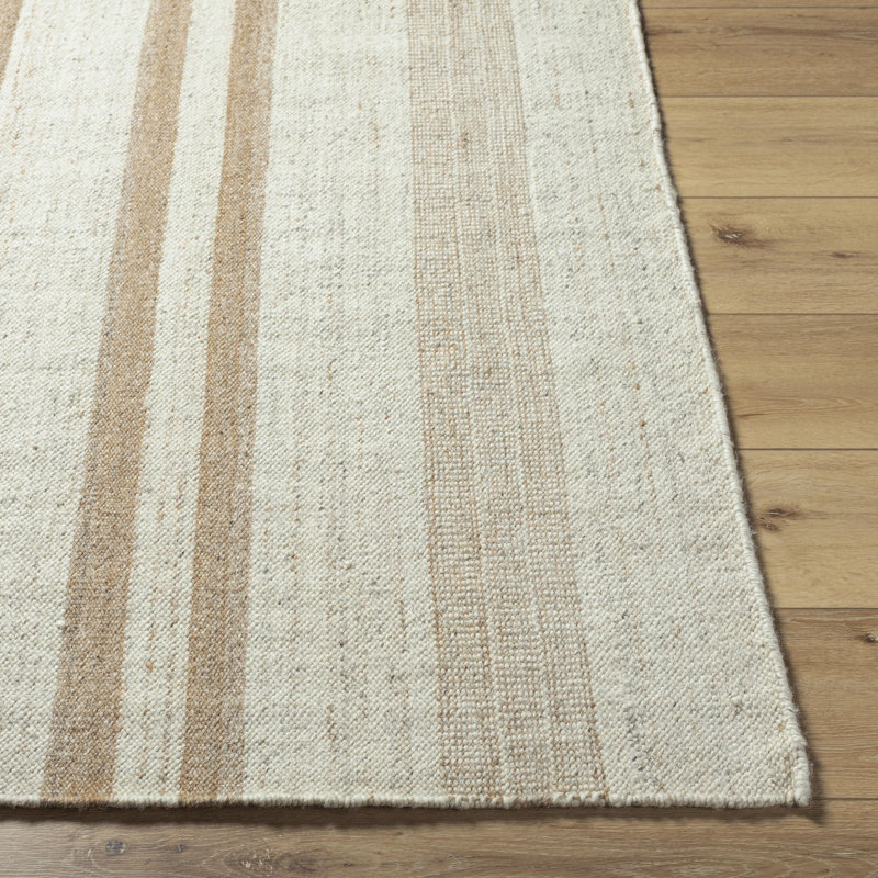 Bolu Hand Tufted Wool Striped Area Rug, Rectangle 9' x 12'