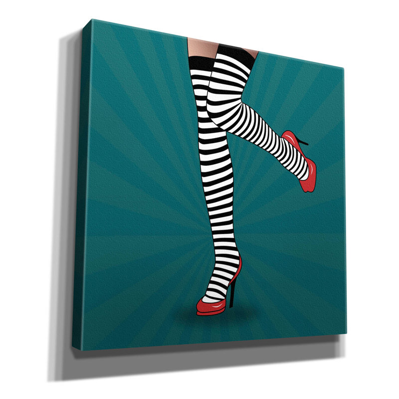 «Striped Tights 2» par Mark Ashkenazi, art mural sur toile, H 12 po x l 12 po x P 0,75 po