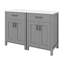 Meuble-lavabo moderne de 48 pouces avec lavabo en céramique, tiroir rabattable, tablettes de porte à double couche