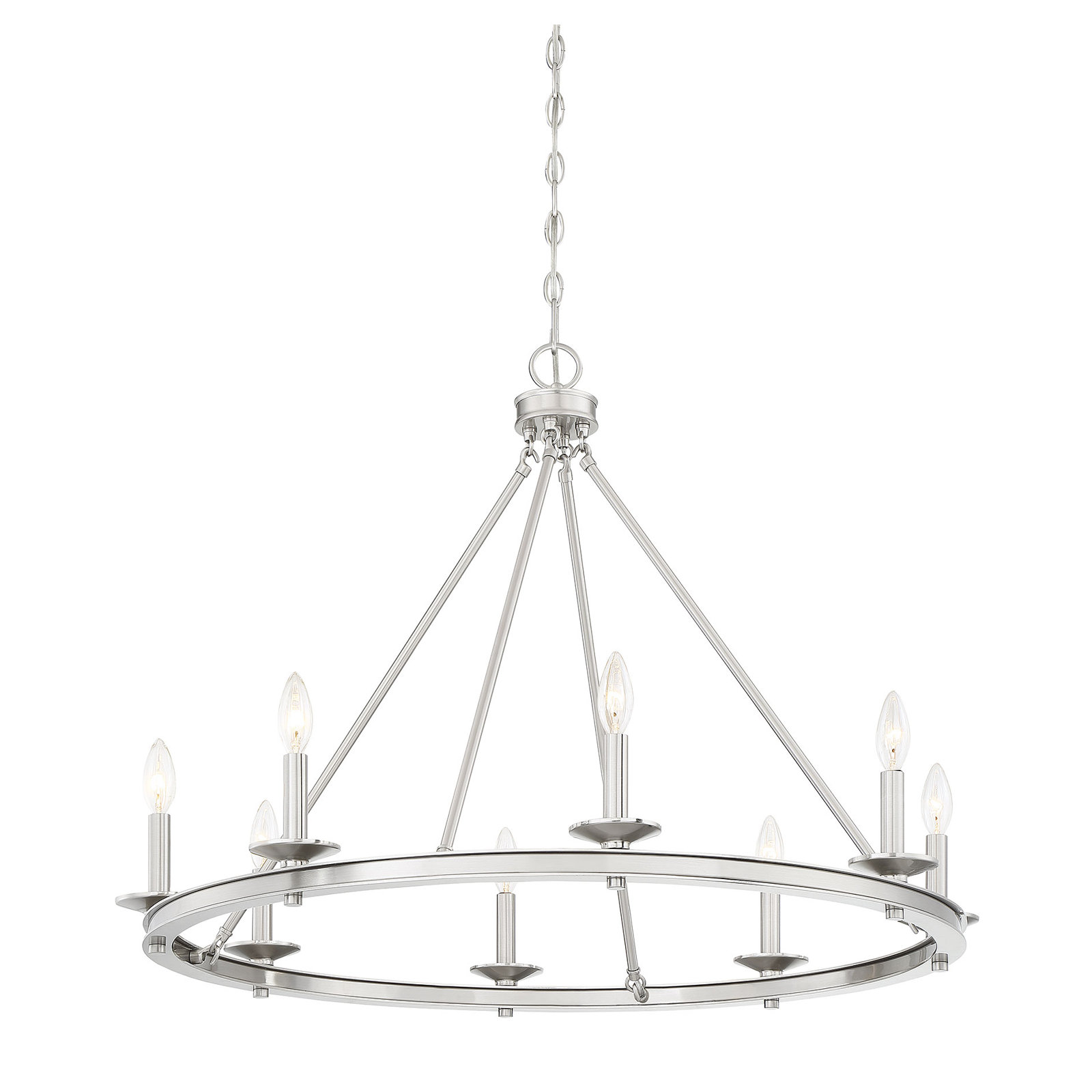 Shelli Chandelier, Satin Nickel, 25" H x 33" W x 33" D, 8
