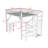 Loft Bed with Wardrobe, L-Shaped Desk, USB Ports, LED Lights, Storage Shelves and Staircase