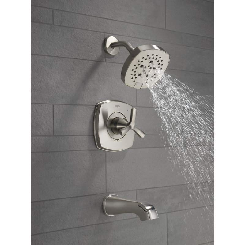 Stryke 14 Series Tub and Shower Faucet Trim with Diverter and H2Okinetic Technology, Brushed Nickel