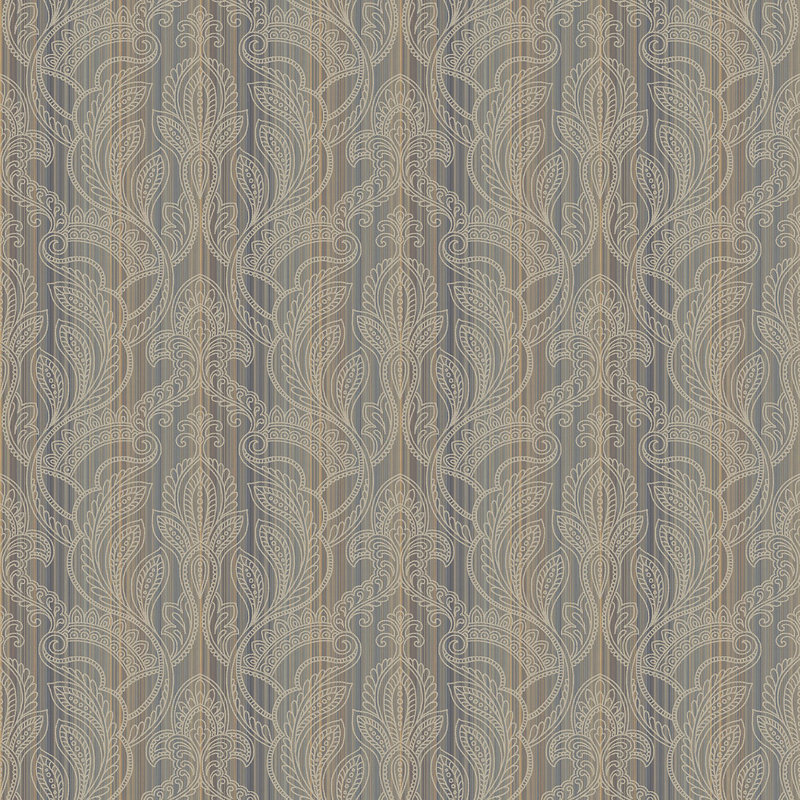 Nordic Elements Embossed Metallic Damask 32.81' L x 20.87" W Wallpaper Roll, Brown Bronze