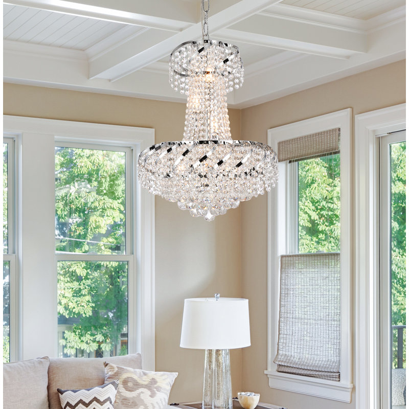 Antione 6 - Light Dimmable Empire Chandelier, Chrome