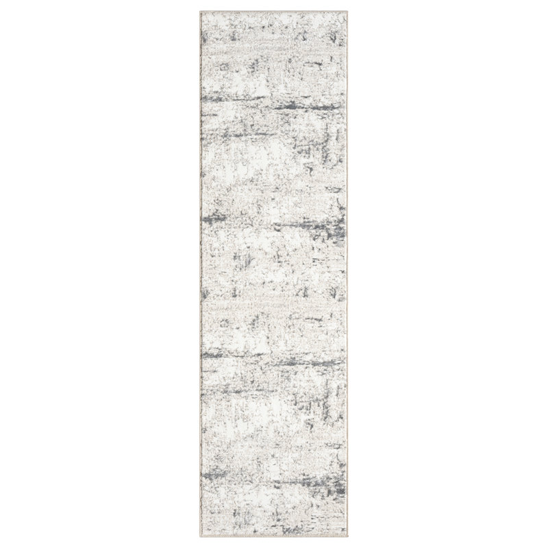Tapis ivoire / gris Modern Modern Performance, Tapis de couloir de 2 pi x 7 pi