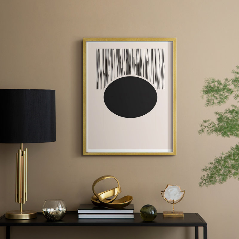 «Abstract Abstract», reproduction encadrée - prêt à accrocher - fabriquée aux États-Unis, H 29 po x l 23 po, Doré