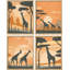 African Safari Giraffe, impression sur papier 4 pièces-93012104-93012105