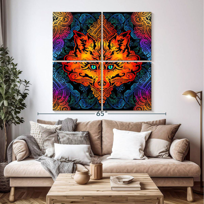 Kala Fox Mandala, H 50 po x l 50 po