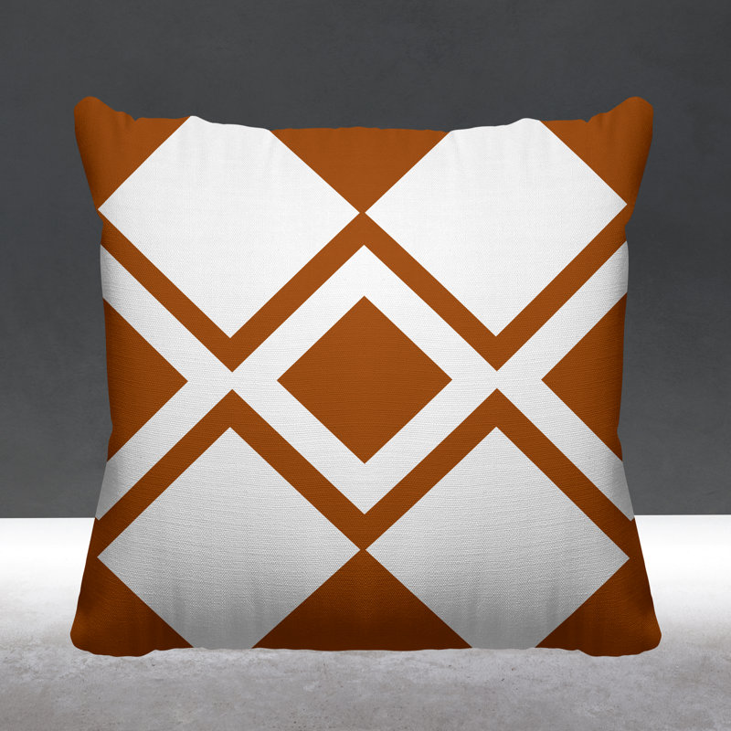 Coussin décoratif intérieur / extérieur Halsey Loop, L 15 po x H 15 po, Orange brûlé
