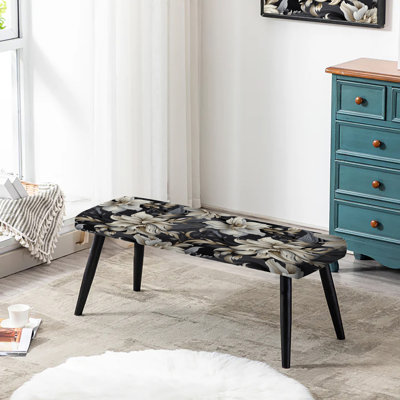 Banc noir rembourré Glam
