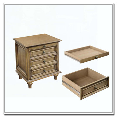 Ensemble de 2 tables de chevet avec 4 tiroirs, table de bout avec rangement en bois Nightstands