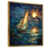 Toile avec cadre flottant or