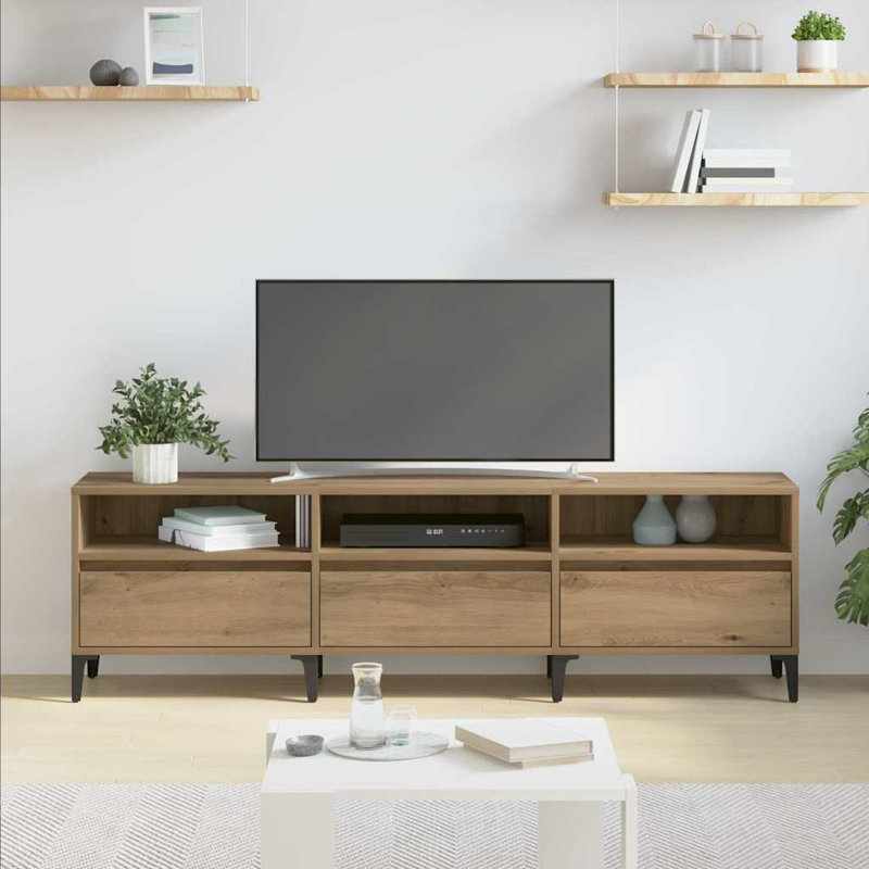 TV Cabinet 150 X 30 X 44.5 Cm Engineered Wood, Artisan Oak