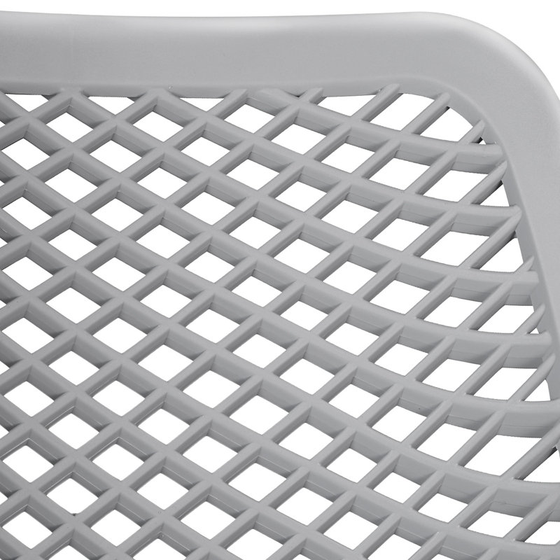 Antonel Stacking Patio Dining Armchair, Grey/Brown/Blue
