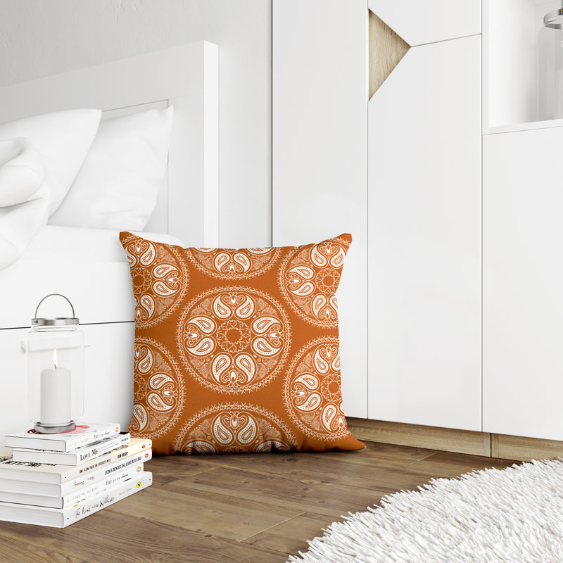 Housse et insert de coussin décoratif en polyester, L 15 po x H 15 po, Orange