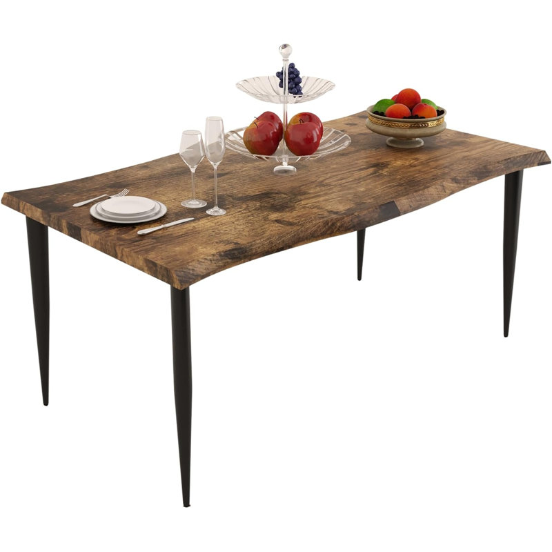 Table de salle à manger avec plateau en MDF et pieds en métal Elle