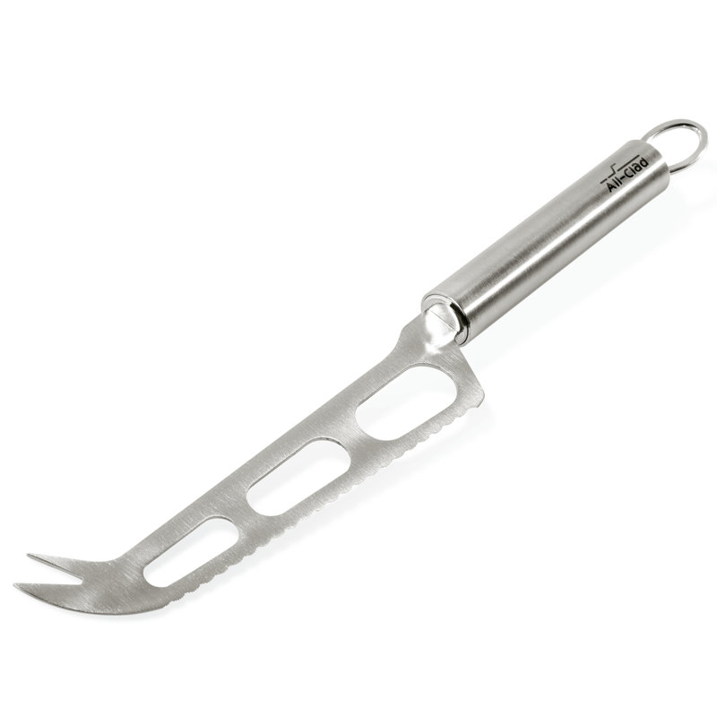 Elegant Silver Stainless Steel Cheese Tools Set with Serrated Knife