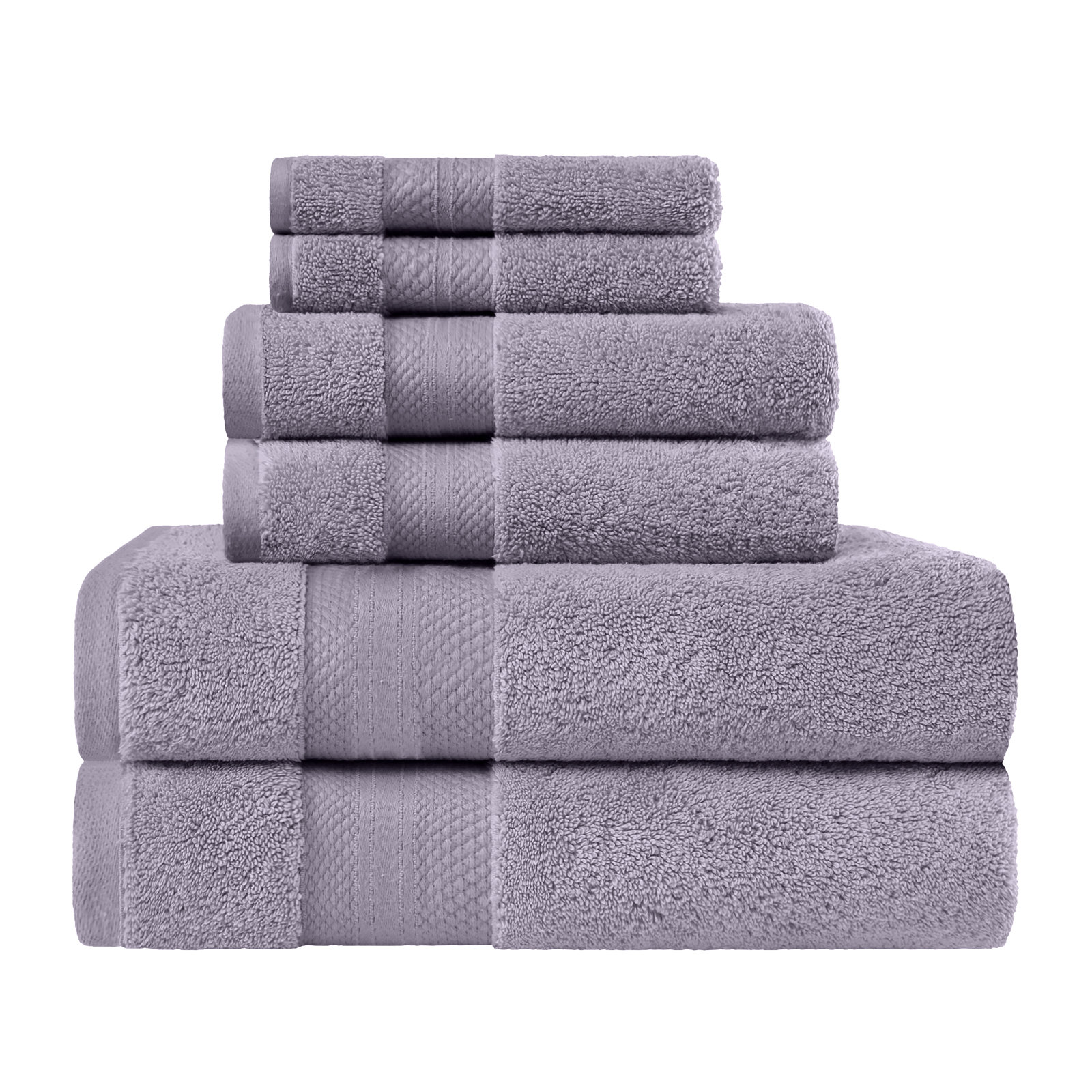 Finnian Ultra-Plush Heavyweight, 100% Turkish Towel Collection, Wisteria, 6 Piece Towel Set