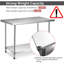 FRESCOLY Stainless Steel 48'' L x 30'' W x 35.5'' H Work Table
