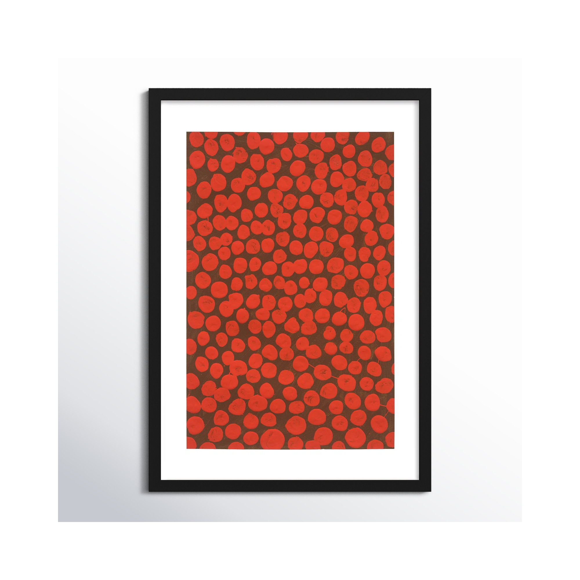 Salsa On Brown by Michela Sorrentino, 50" H x 35" W x 1.25" D, Black