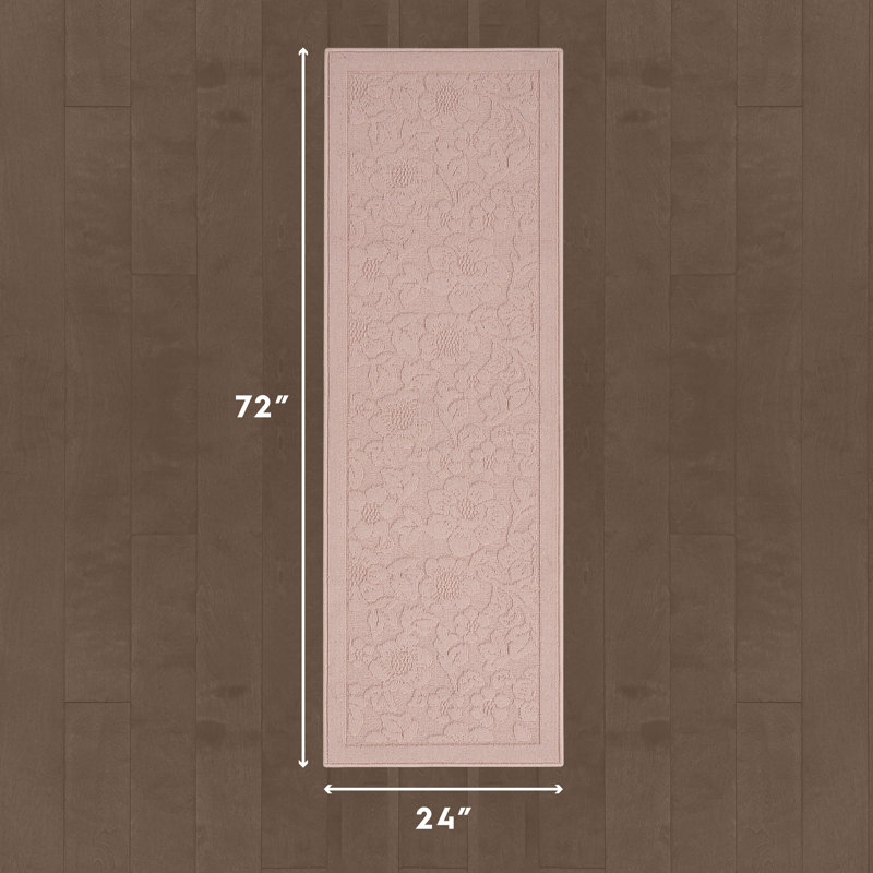 Laura Ashley Rosemoor Hi-Low Tufted Rugs, Runner 2' x 6', Pink