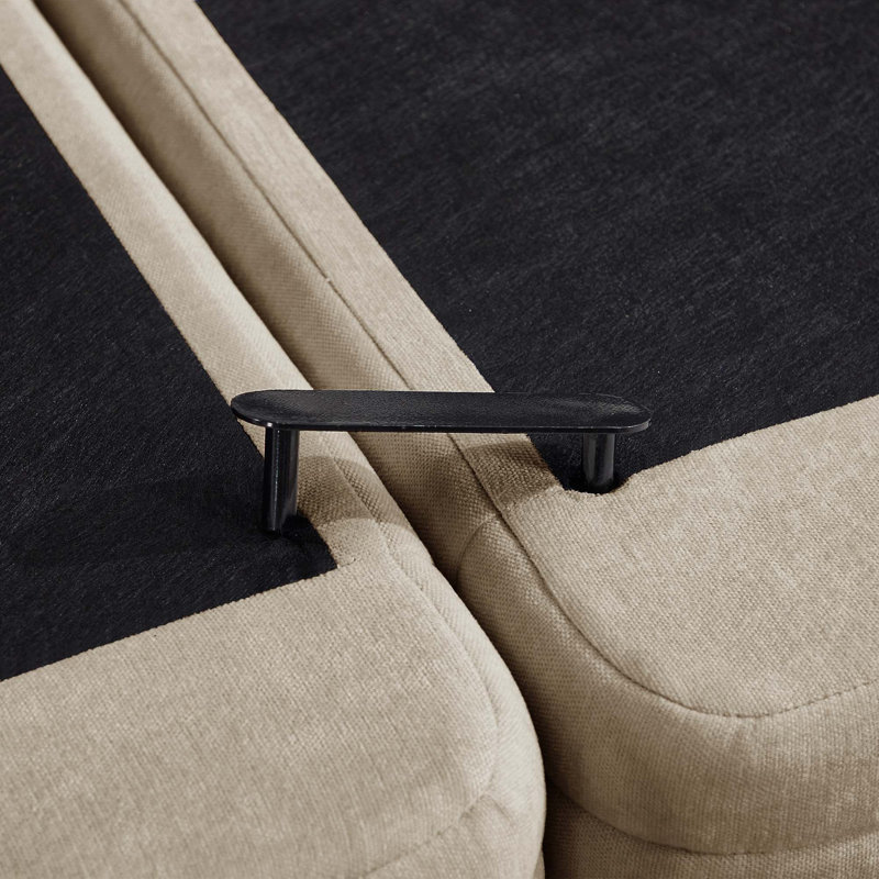 Canapé d'angle modulaire capitonné avec pouf amovible