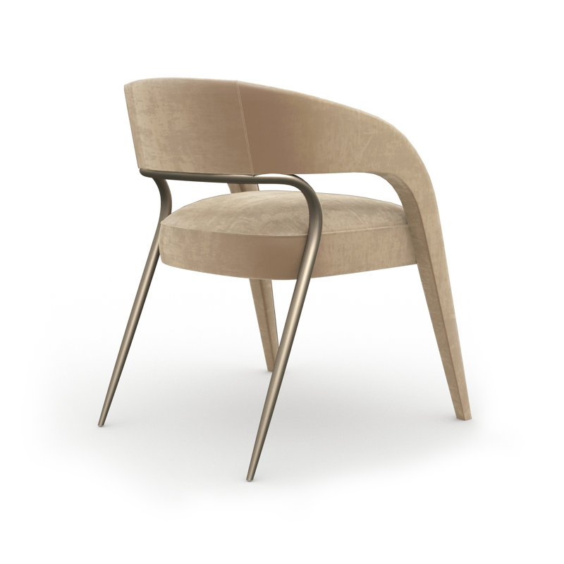 Gazelle Dining Chair, Polyester Blend Tan, Tan/Gold
