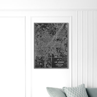 " Los Angeles Map 1899 Gray "