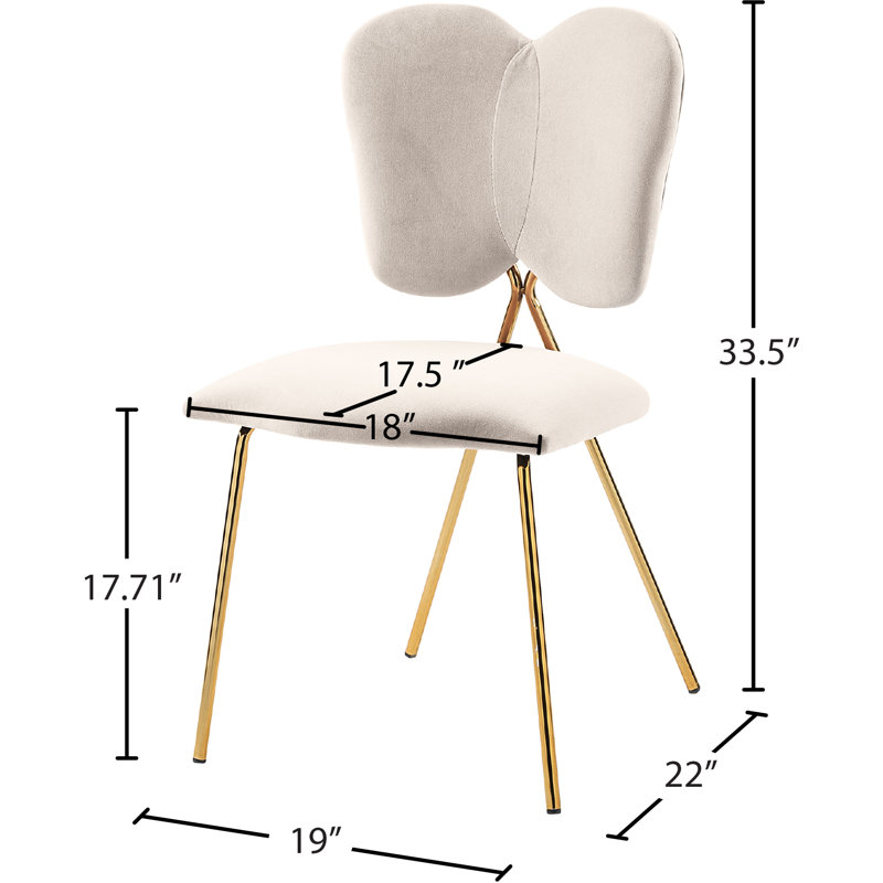 Chaise d'appoint rembourrée en velours Angel, Velours crème