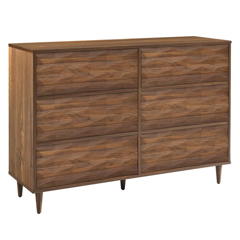 Modway Vespera 6-Drawer Dresser, Walnut