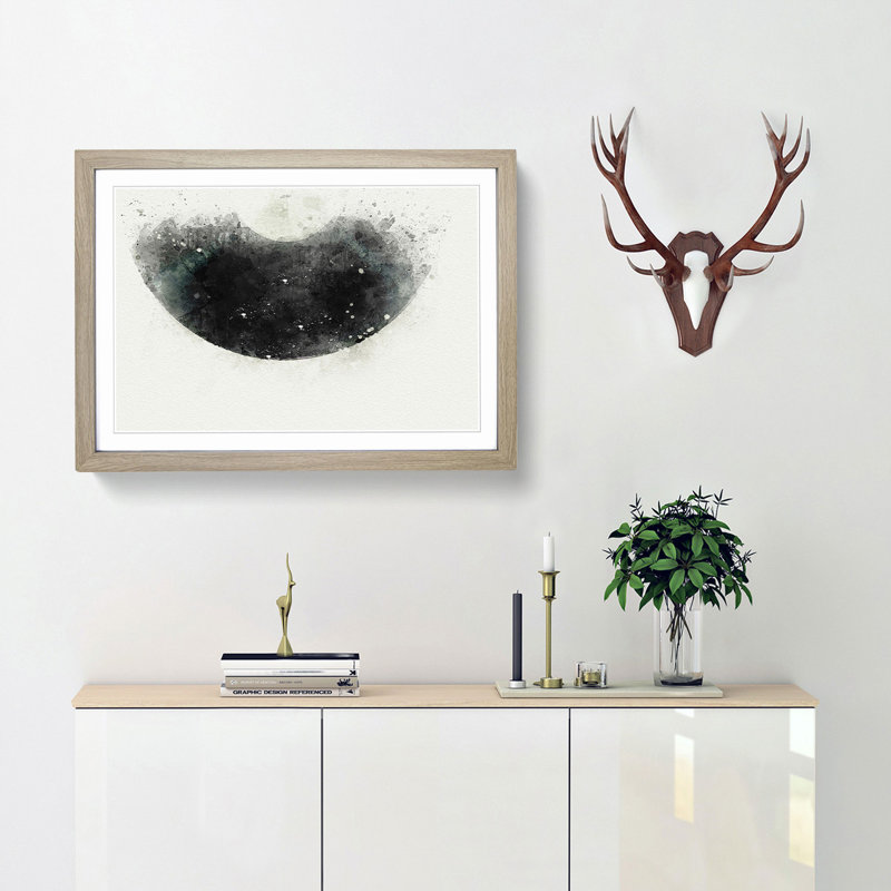 A Vinyl Record in Abstract - Framed Print, 27cm H x 36cm W x 2cm D, Oak Framed