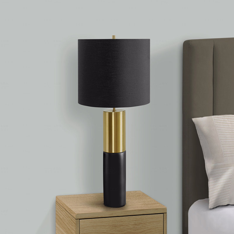Table Lamp  - 25"H,, Black Concrete