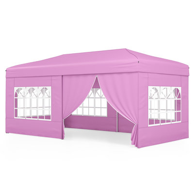 UV Resistant Waterproof 10 X 20 Feet Instant Setup Pop Up Canopy Tent With 6 Removable Sidewalls For Outdoor Party Backyard Market Shade Use