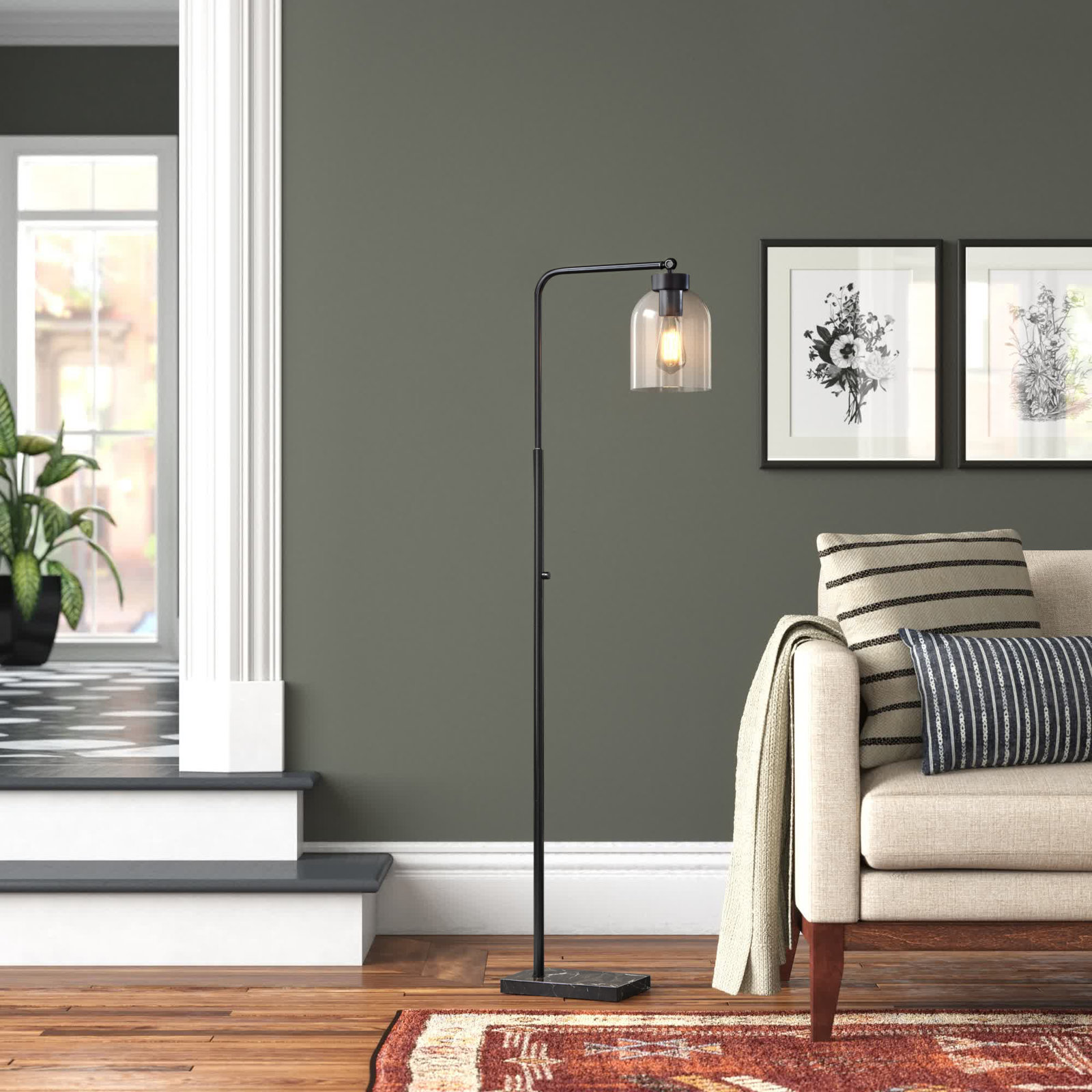 Gemma 55'' Floor Lamp, Black